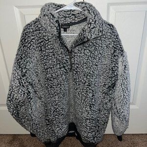 L Express Gray & White Jacket/Sweater